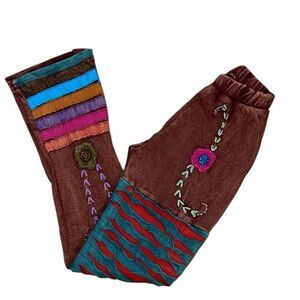 K.F.C Embroidery Print Wide Leg Pants(Size Small)